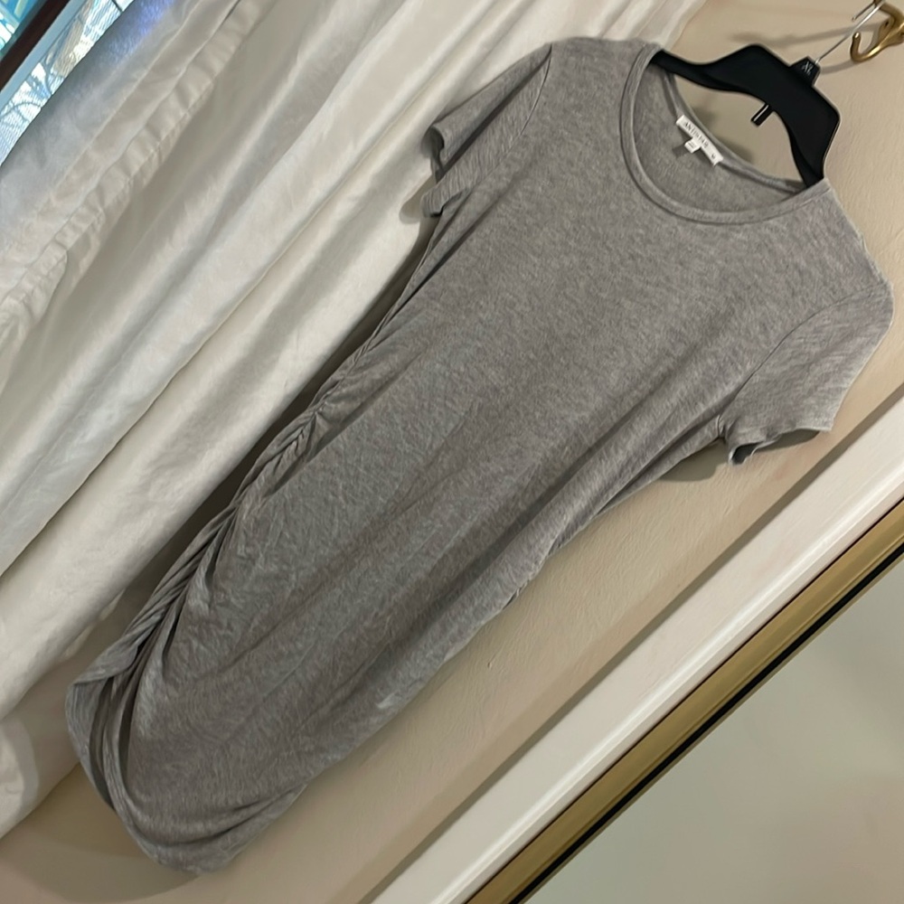 Soft, gray T-shirt, dress size medium scrunched on both sides